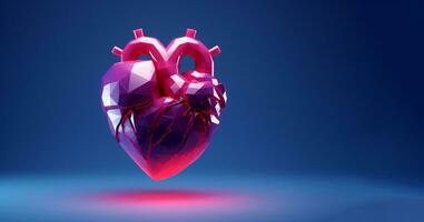 3d tolkning av en mänsklig hjärta foto