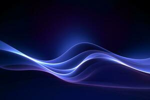 abstrakt digital ljus lila blå bakgrund med vågig linje design, ai generera foto