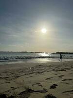 vågor på de strand landskap bild foto