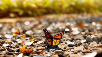 ai generativ brun fjäril i de jord foto