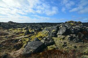 isländsk vulkanisk sten fält på de Snaefellsnes halvö foto