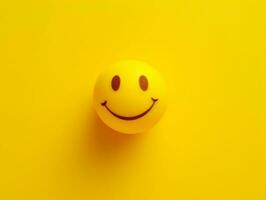 gul smiley emoji med isolerat bakgrund generativ ai foto