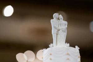 bröllop docka på tårta, kärlekspar