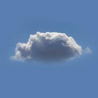 vit moln isolerat över blå himmel bakgrund foto