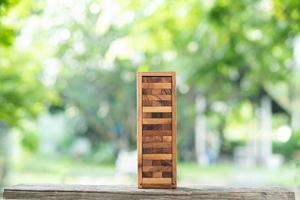 bygga träblock, plan och strategi foto