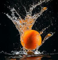 ett orange vatten stänk Foto