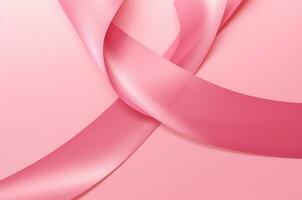bröst cancer medvetenhet månad. rosa band. generativ ai foto