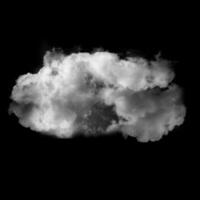 enda vit moln isolerat över svart bakgrund foto