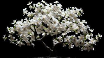 blomning äpple träd med vit blommor. silhuett begrepp foto