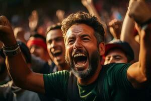 marockansk fotboll fläktar fira en seger foto