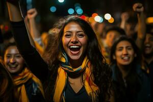 ecuadorian fotboll fläktar fira en seger foto