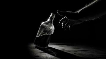 desperationens omfamning avslöjande de skuggor av alkohol missbruk foto