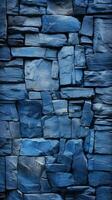 blå sten vägg textur bakgrund. ai genererad foto