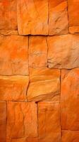 orange sten vägg textur bakgrund. ai genererad foto