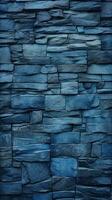 blå sten vägg textur bakgrund. ai genererad foto