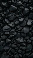 småsten stenar bakgrund med svart tonad. ai genererad foto