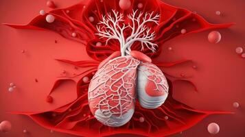 3d illustration attrapp av de mänsklig organ systemet, anatomi, nervös, cirkulations, matsmältning, utsöndring, urin, och ben system. medicinsk utbildning begrepp, generativ ai illustration foto