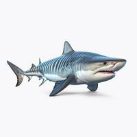 skön stor vild haj ser framåt- är visad i full längd, ai genererad foto