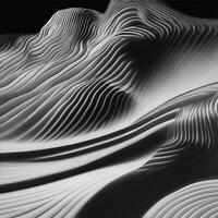 abstrakt teckning av Vinka rader, landskap svartvit illustration foto