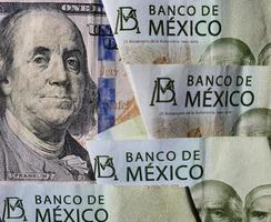 växelkurs för mexikansk peso och amerikansk dollar foto