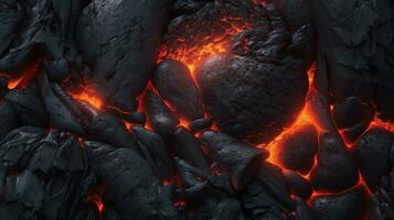stor röd lava lava i de bergen generativ ai, ai genererad foto