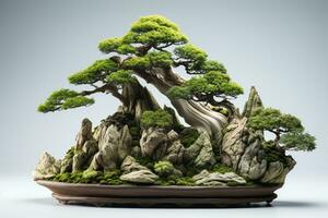 japansk bonsai växter i kastruller foto