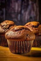 choklad muffins ai genererad foto