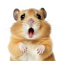 överraskad hamster med enorm ögon foto