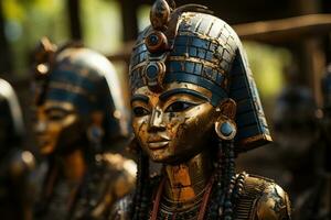 statyer av egyptisk gudar - ai generativ foto