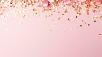 rosa fest bakgrund med konfetti foto