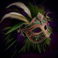 mardi gras karneval mask. ai genererad konst foto