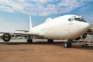 förenad stater Marin boeing e-6b kvicksilver luftburet kommando flygplan statisk visa på riat kunglig internationell luft tatuering 2018 flyguppvisning foto