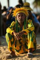 ledsen brasiliansk strand fotboll fläktar foto