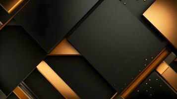svart och guld abstrakt bakgrund. geometrisk form abstrakt bakgrund svart och guld med ljus reflexion utseende elegant. foto