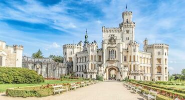 hluboka nad vltavou - tjeck republik, ett av de mest skön slott i Europa foto