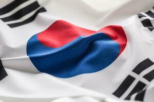 söder korea flagga. färgrik söder korea flagga vinka i de vind foto