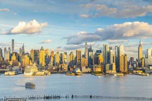 manhattans horisont, stadsbild av ny york stad foto