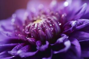 abstrakt violett blomma och detalj av glansig blomma som blommig bakgrund generativ ai foto