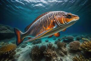 tropisk fisk i de röd hav. ai generativ foto