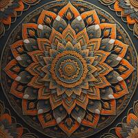 mandala mönster. årgång dekorativ element. hand dragen orientalisk bakgrund. ai generativ foto