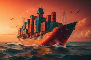 kryssning fartyg i de hav. ai generativ foto