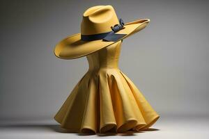 eleganta kvinna hatt på mannekäng. ai generativ foto