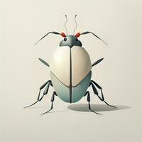 illustration av en insekt på en vit bakgrund med mjuk skugga. ai generativ foto