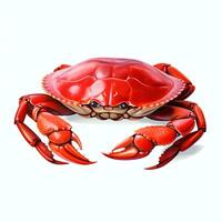 vektor röd krabba i realistisk stil isolerat på vit bakgrund foto