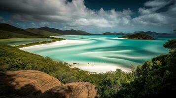 landskap av Whitehaven, pingstdagen, Australien. ai generativ foto