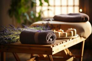 spa avslappning massage salong generativ ai foto