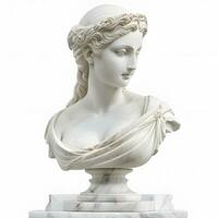 vit marmor huvud av ung kvinna ai generativ foto
