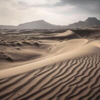 grå sand sanddyner i de efterrätt ai genererad foto