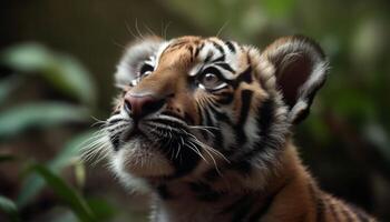 bengal tiger, våldsam och majestätisk, blickar in i de kamera genererad förbi ai foto