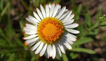 en vibrerande gul daisy blommar i de färsk sommar äng genererad förbi ai foto